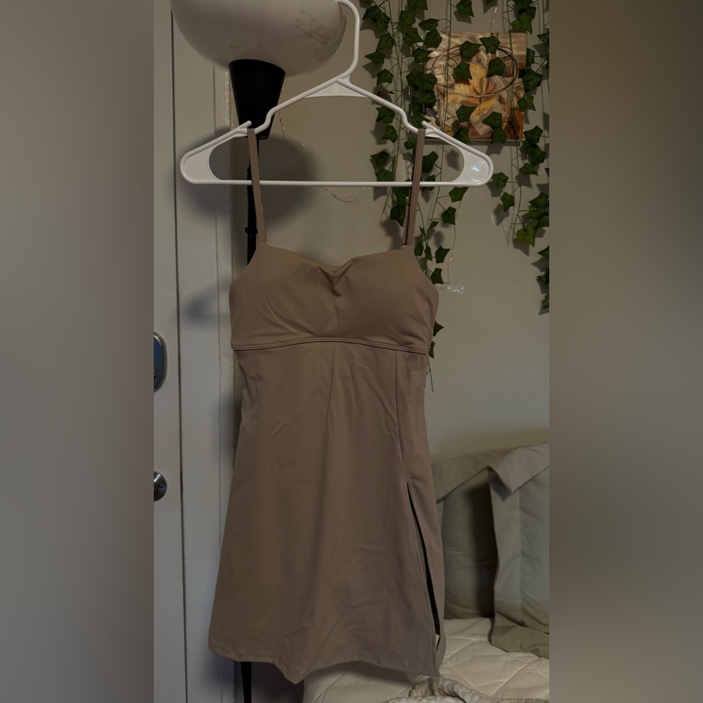 Tan Spaghetti Strap Dress